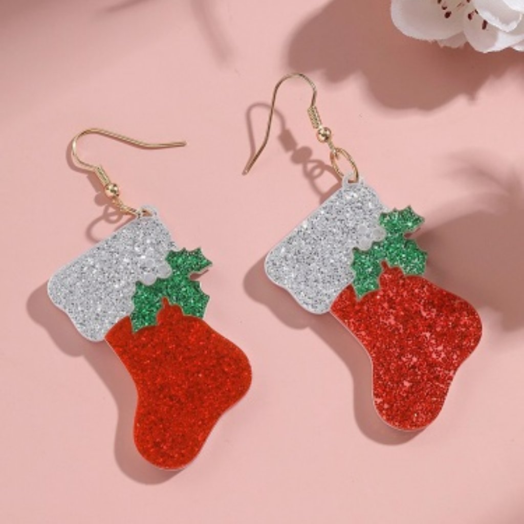 Christmas Red Stocking Drop Earrings 20$